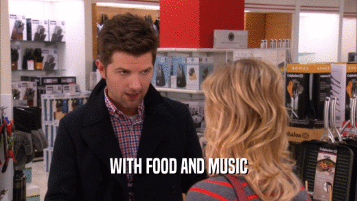 WITH FOOD AND MUSIC  