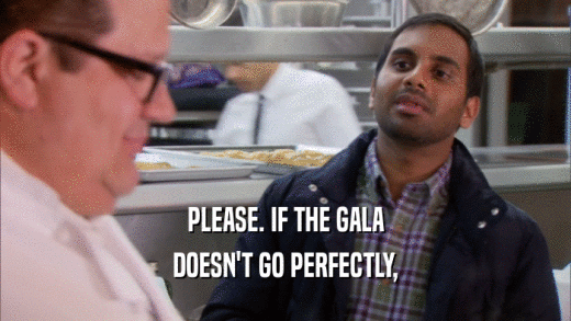 PLEASE. IF THE GALA DOESN'T GO PERFECTLY, 
