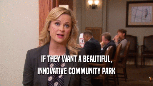 IF THEY WANT A BEAUTIFUL, INNOVATIVE COMMUNITY PARK 