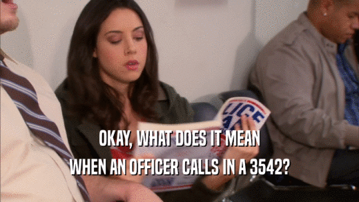 OKAY, WHAT DOES IT MEAN WHEN AN OFFICER CALLS IN A 3542? 