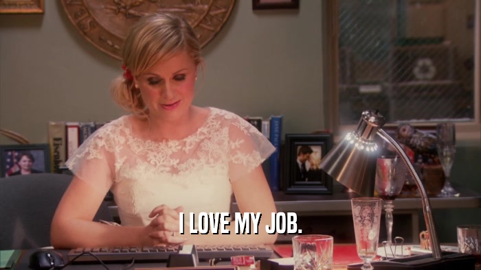 I LOVE MY JOB.  