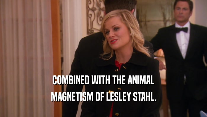 COMBINED WITH THE ANIMAL MAGNETISM OF LESLEY STAHL. 