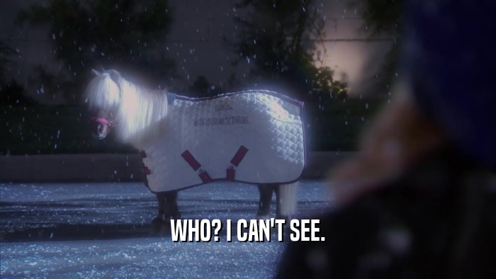 WHO? I CAN'T SEE.  