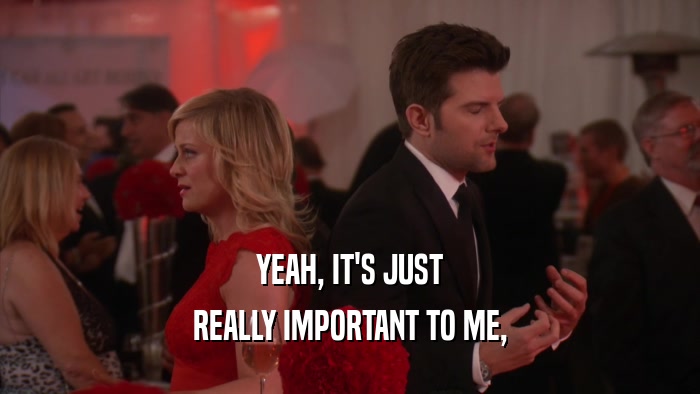 YEAH, IT'S JUST REALLY IMPORTANT TO ME, 