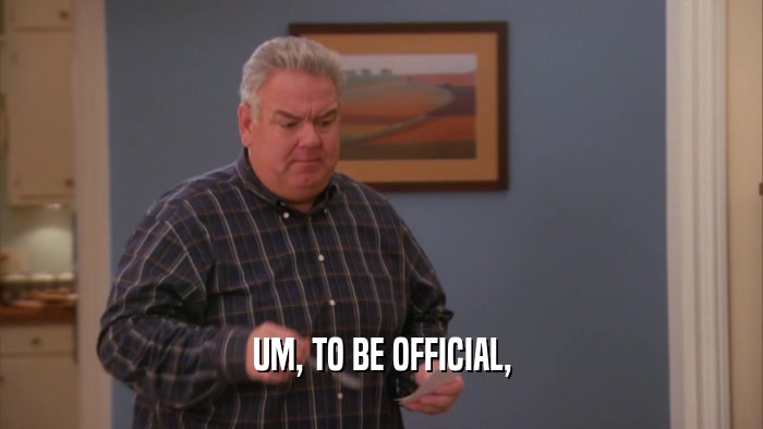UM, TO BE OFFICIAL,  