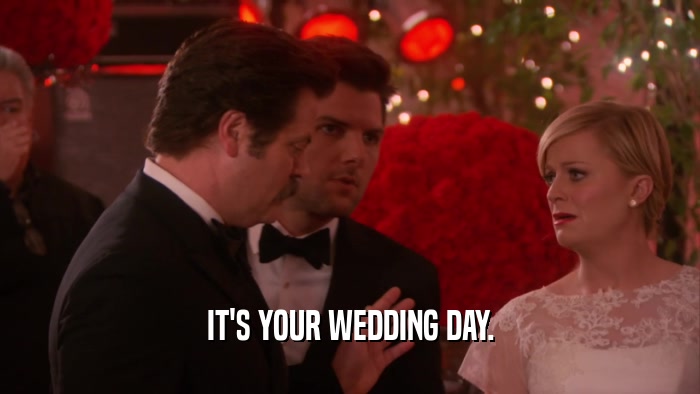 IT'S YOUR WEDDING DAY.  