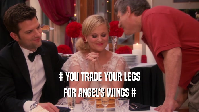 # YOU TRADE YOUR LEGS FOR ANGEL'S WINGS # 