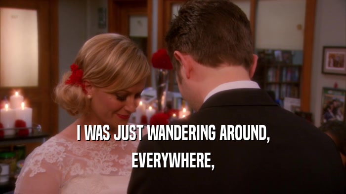 I WAS JUST WANDERING AROUND, EVERYWHERE, 
