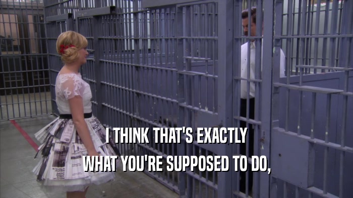 I THINK THAT'S EXACTLY WHAT YOU'RE SUPPOSED TO DO, 