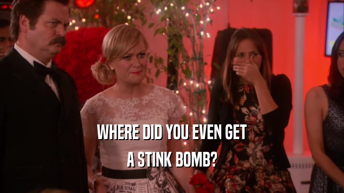 WHERE DID YOU EVEN GET A STINK BOMB? 