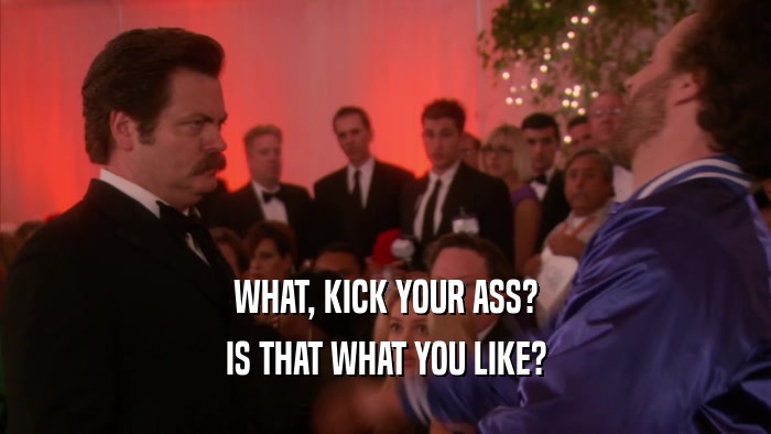 WHAT, KICK YOUR ASS? IS THAT WHAT YOU LIKE? 