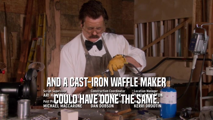 AND A CAST-IRON WAFFLE MAKER COULD HAVE DONE THE SAME. 