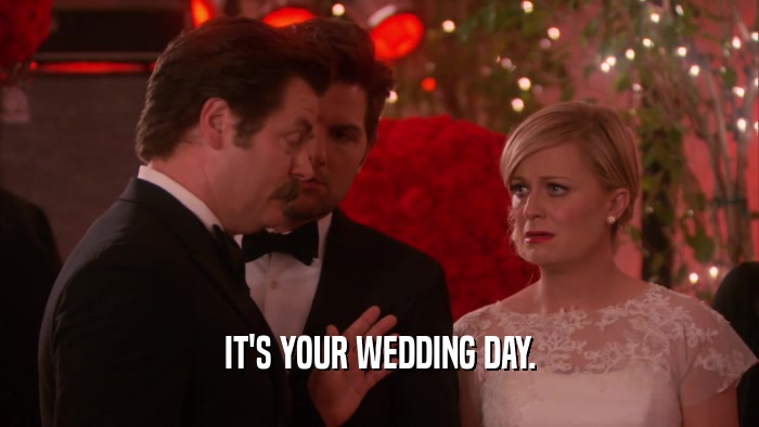 IT'S YOUR WEDDING DAY.  