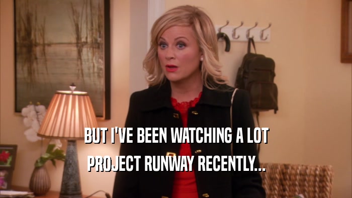BUT I'VE BEEN WATCHING A LOT PROJECT RUNWAY RECENTLY... 