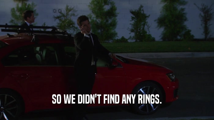 SO WE DIDN'T FIND ANY RINGS.  