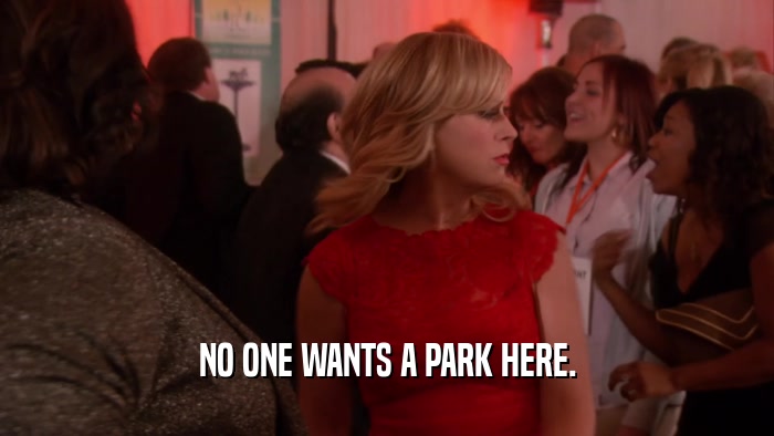 NO ONE WANTS A PARK HERE.  