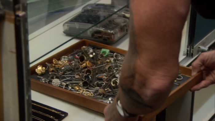 YOU'RE GONNA WANNA LOOK THROUGH THE JEWELRY AND NAILS TRAY. 