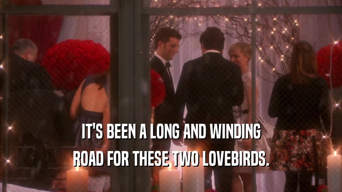 IT'S BEEN A LONG AND WINDING ROAD FOR THESE TWO LOVEBIRDS. 