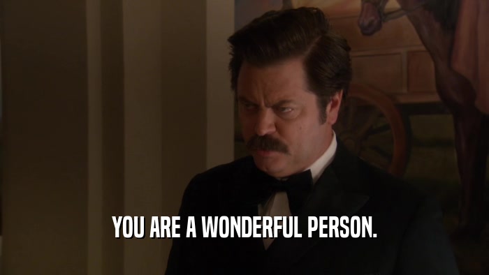 YOU ARE A WONDERFUL PERSON.  