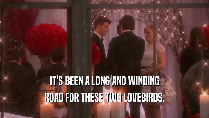IT'S BEEN A LONG AND WINDING ROAD FOR THESE TWO LOVEBIRDS. 