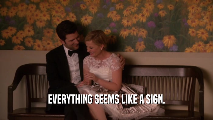 EVERYTHING SEEMS LIKE A SIGN.  