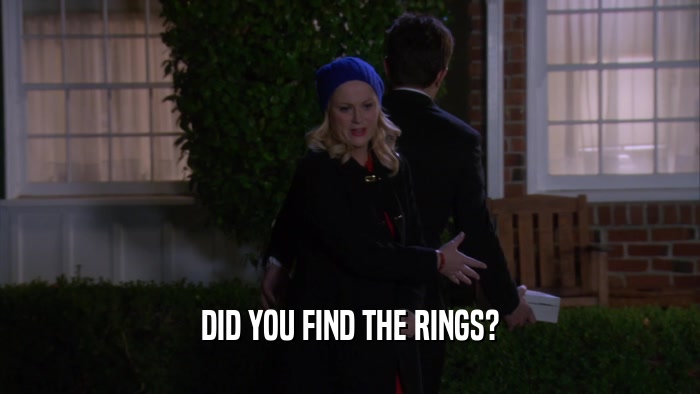 DID YOU FIND THE RINGS?  