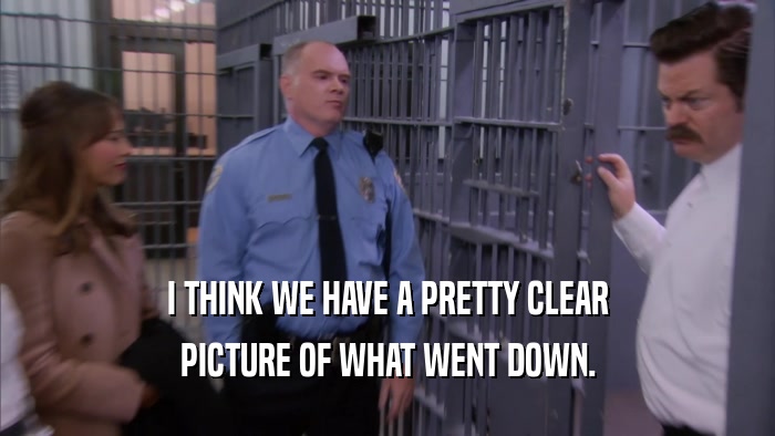 I THINK WE HAVE A PRETTY CLEAR PICTURE OF WHAT WENT DOWN. 
