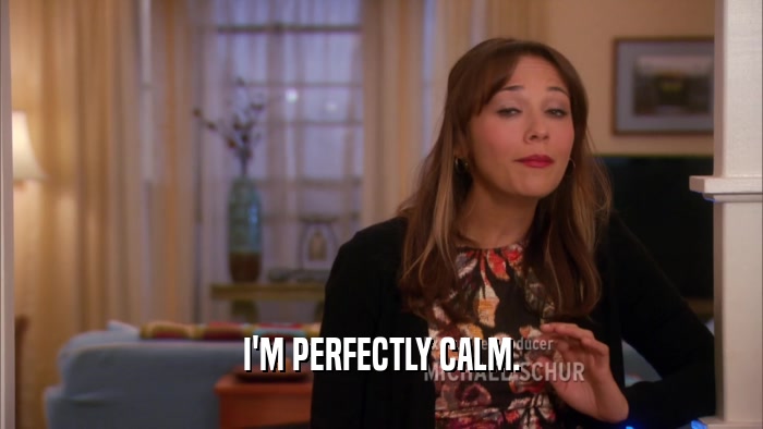 I'M PERFECTLY CALM.  