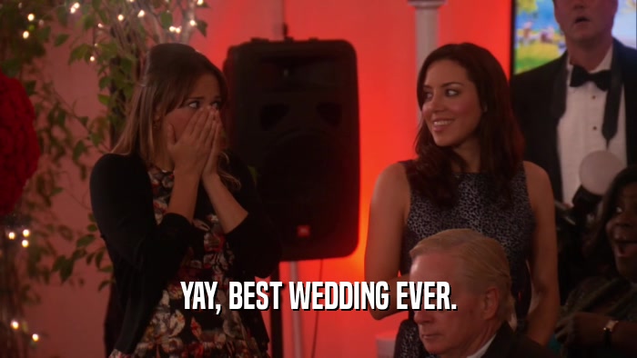 YAY, BEST WEDDING EVER.  