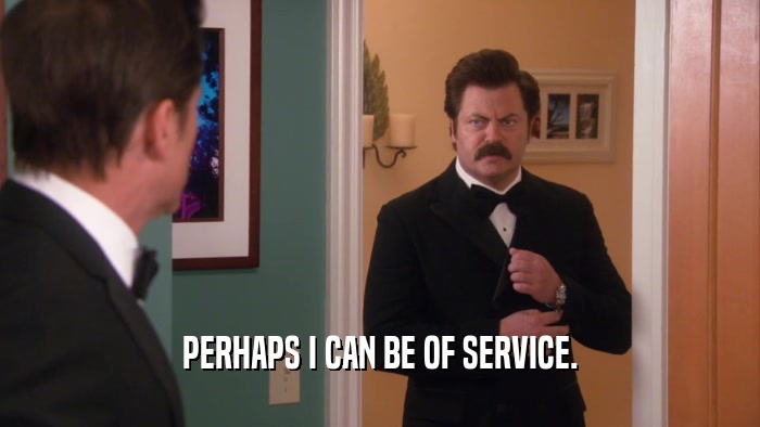 PERHAPS I CAN BE OF SERVICE.  