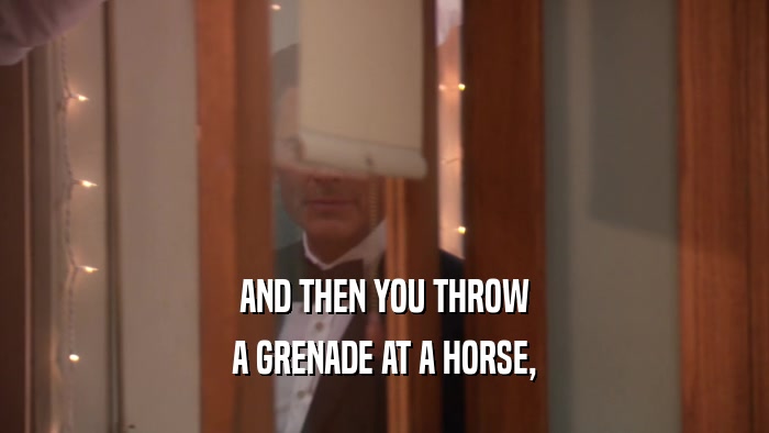 AND THEN YOU THROW A GRENADE AT A HORSE, 