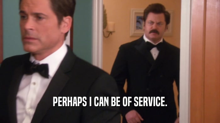 PERHAPS I CAN BE OF SERVICE.  