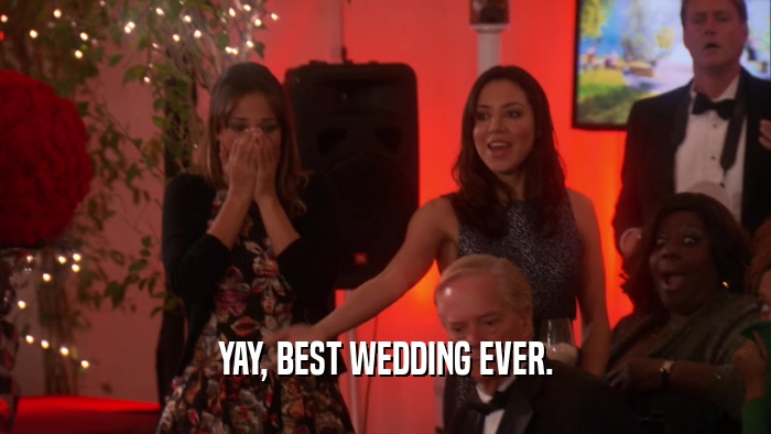 YAY, BEST WEDDING EVER.  