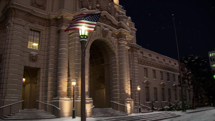 I LOVE THE FIRST FLOOR OF CITY HALL AT NIGHT. 