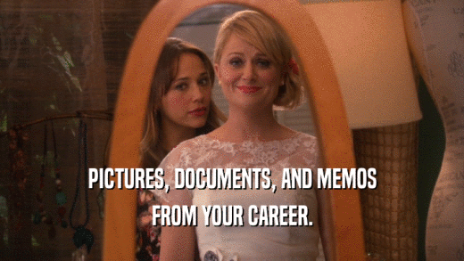 PICTURES, DOCUMENTS, AND MEMOS FROM YOUR CAREER. 