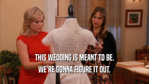THIS WEDDING IS MEANT TO BE. WE'RE GONNA FIGURE IT OUT. 