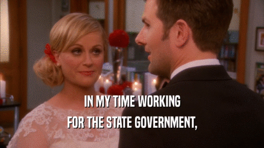 IN MY TIME WORKING FOR THE STATE GOVERNMENT, 