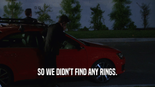 SO WE DIDN'T FIND ANY RINGS.  