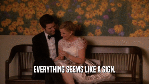EVERYTHING SEEMS LIKE A SIGN.  