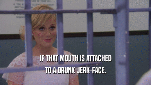 IF THAT MOUTH IS ATTACHED TO A DRUNK JERK-FACE. 