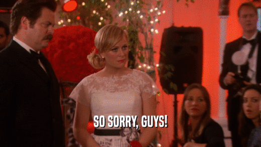 SO SORRY, GUYS!  