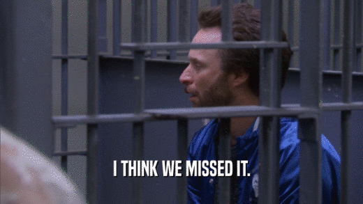 I THINK WE MISSED IT.  
