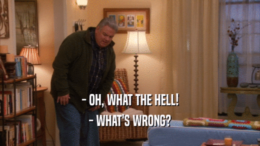 - OH, WHAT THE HELL! - WHAT'S WRONG? 