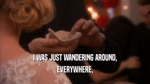 I WAS JUST WANDERING AROUND, EVERYWHERE, 