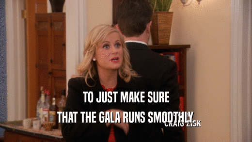 TO JUST MAKE SURE THAT THE GALA RUNS SMOOTHLY. 