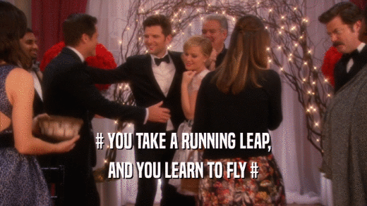 # YOU TAKE A RUNNING LEAP, AND YOU LEARN TO FLY # 