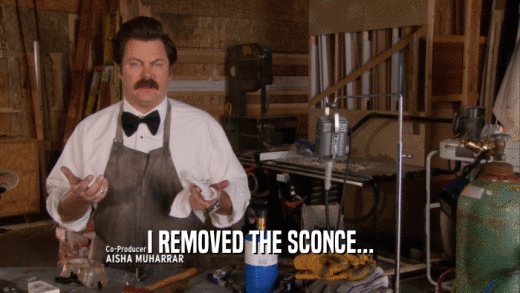 I REMOVED THE SCONCE...  