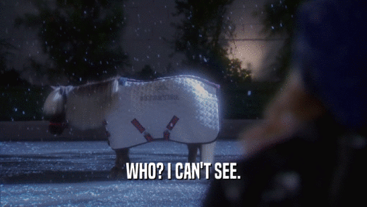 WHO? I CAN'T SEE.  
