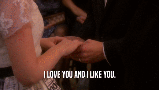 I LOVE YOU AND I LIKE YOU.  