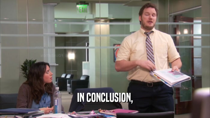 IN CONCLUSION,  